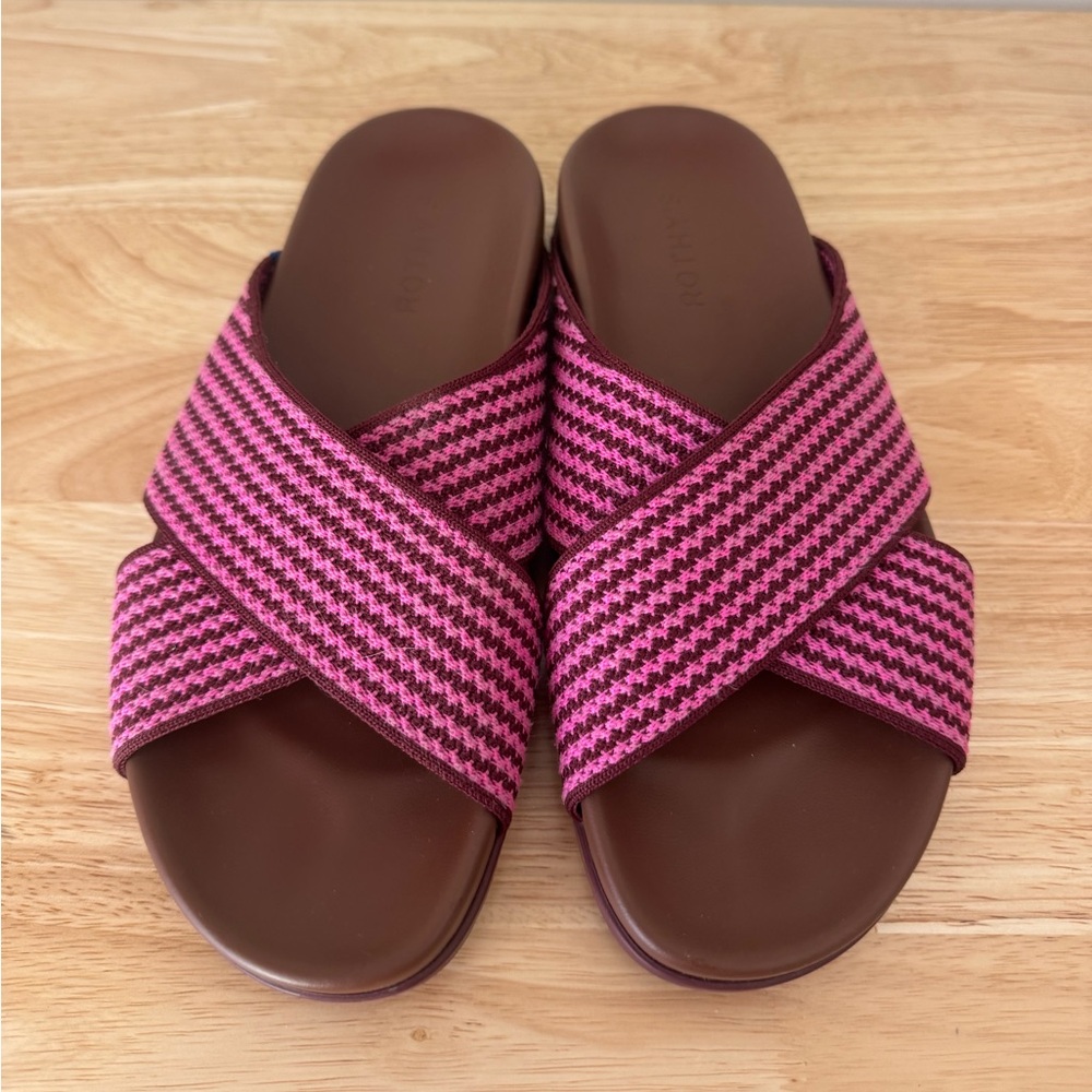 Rothy’s The Weekend Slide Size 8 Sangria Stripe